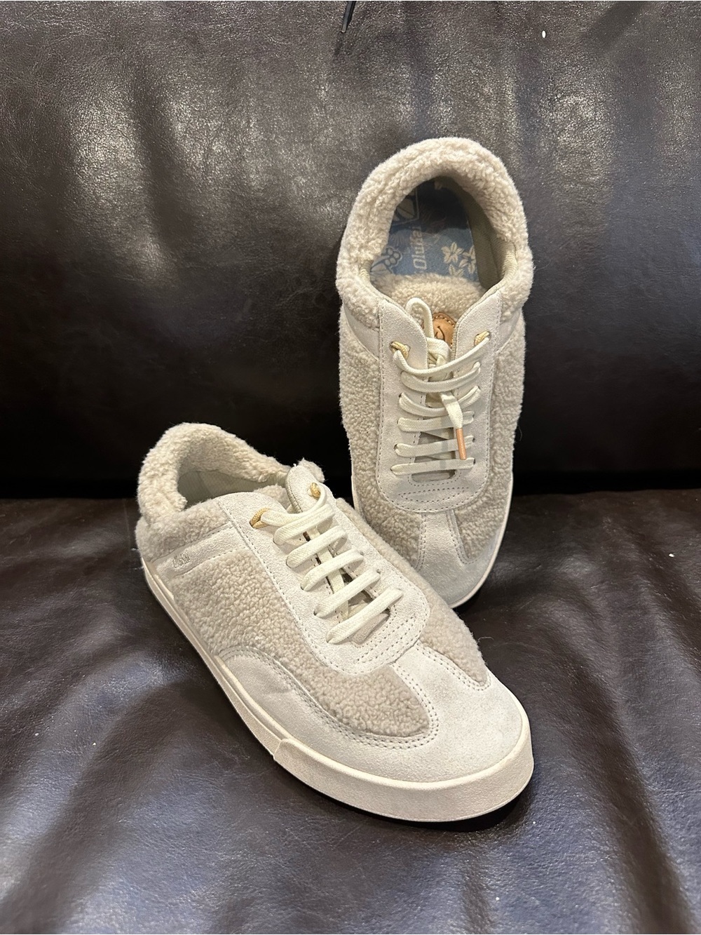 OluKai Kilea Heu shearling sneakers 7.5 beige